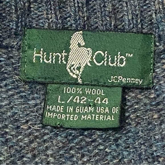 Vintage Hunt Club 100% Wool Twisted Knit Sweater Vest Blue Men's Size L-42/44 - Picture 8 of 11